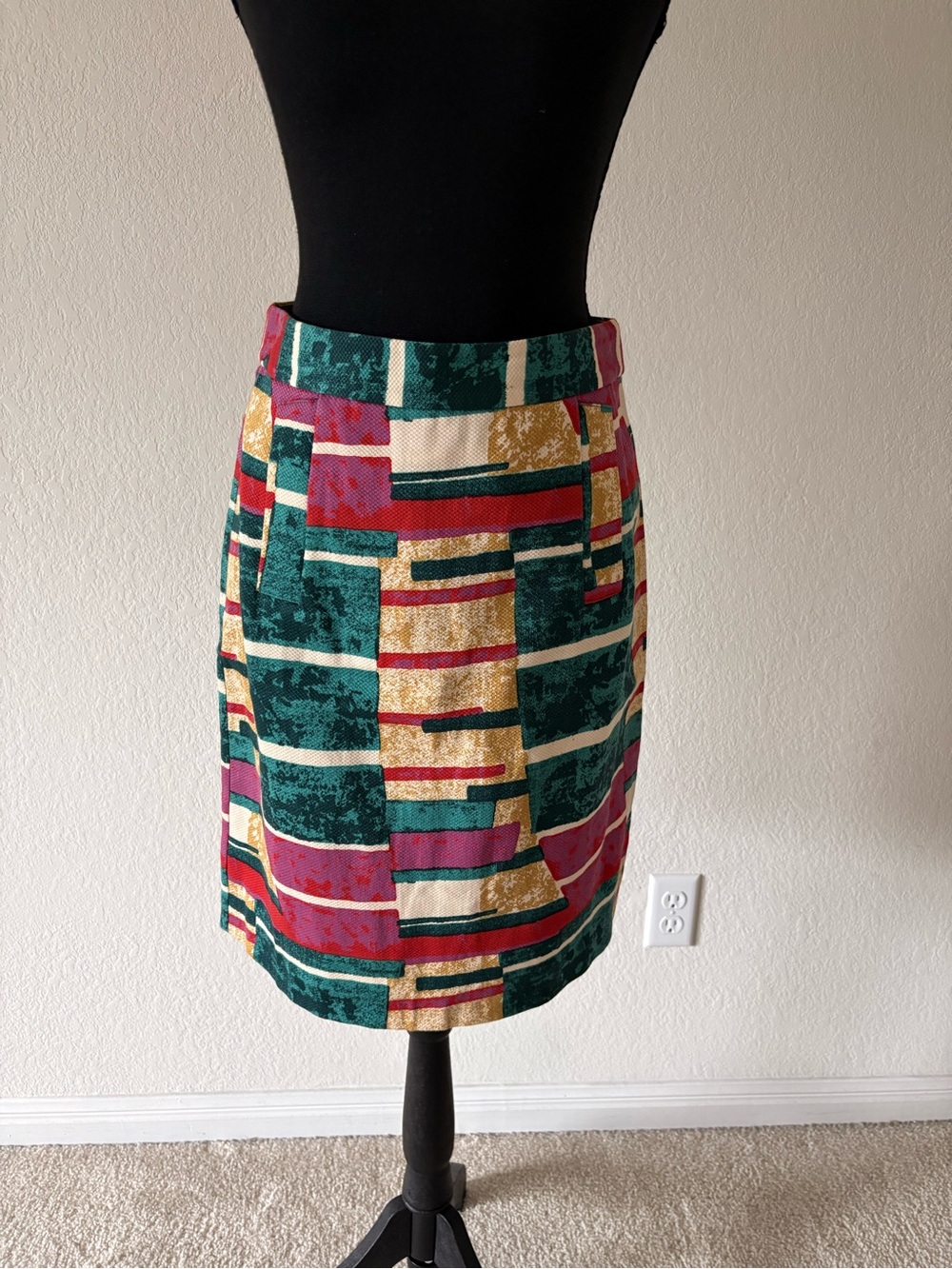 anthropologie Multi-Color Patterned Pencil Skirt Sz 4 EUC